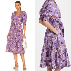 ULLA JOHNSON Dasha floral ruffle Dress - Zinnia